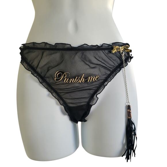 VTG NWT Punish Me Cosplay Novelty Bachellor Panty Thong with Whip Attached SM - Picture 7 of 8